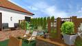 projekt ogrodu nowoczesnego - patio - wizualizacja nr 2