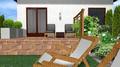 projekt ogrodu nowoczesnego - patio - wizualizacja nr 3